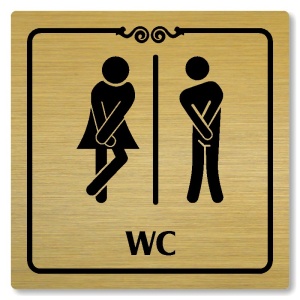 WC společné, 148x148mm, zlatá, Texas